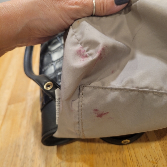 👜EUC~ ANNE KLEIN Elegant Black Crocodile-Embossed shoulder Bag - Picture 7 of 9